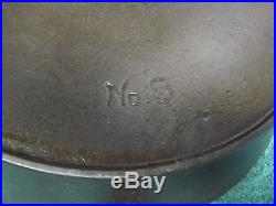 Pre-Griswold Curved Logo ERIE 9 Cast Iron Skillet 710 A Heat Ring Clnd Seasoned