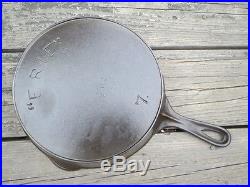 Pre Griswold ERIE No. 7 Cast Iron Skillet with HR Mismarked 702