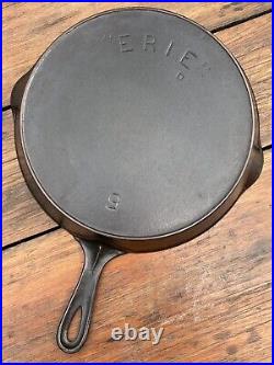 Pre Griswold Erie #9 Second Series Cast Iron Skillet with Shield Maker's Mark