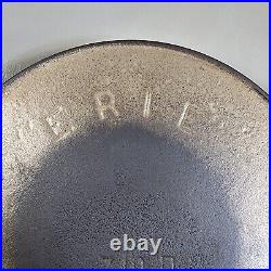 Pre Griswold Erie Cast Iron Skillet #9 Nickel Finish D Makers Mark