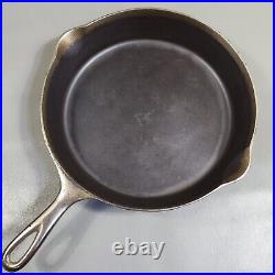 Pre Griswold Erie Cast Iron Skillet #9 Nickel Finish D Makers Mark