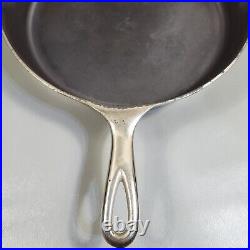 Pre Griswold Erie Cast Iron Skillet #9 Nickel Finish D Makers Mark