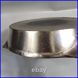 Pre Griswold Erie Cast Iron Skillet #9 Nickel Finish D Makers Mark