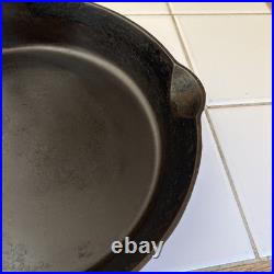 Pre Griswold Erie Series #9 Cast Iron Skillet Sits Flat Nice