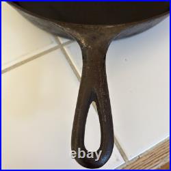 Pre Griswold Erie Series #9 Cast Iron Skillet Sits Flat Nice