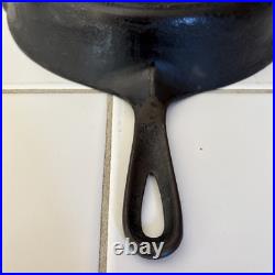 Pre Griswold Erie Series #9 Cast Iron Skillet Sits Flat Nice