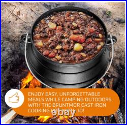 Pre-Seasoned Cast Iron Cauldron African Potjie Pot with Lid 3 Legs for Even
