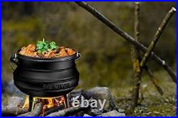 Pre-Seasoned Cauldron Cast Iron 6 Quarts African Potjie Pot with Lid 3 Leg