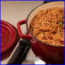 Pre-Seasoned Enameled Cast Iron Dutch Oven with Lid and Handle 5.2 Quart Heavy