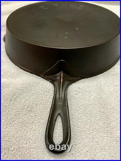 Pre-griswold Erie #10 Cast Iron Skillet Bullseye Mark With Heat Ring