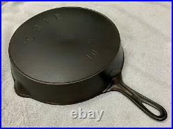 Pre-griswold Erie #10 Cast Iron Skillet Bullseye Mark With Heat Ring