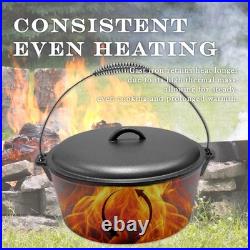 Pre-seasoned 9 Quart 12 Inch Cast Iron Dutch Oven with Dome Lid