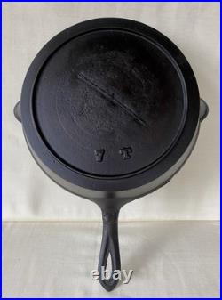 Primitive 1800's #7 Restored Cast Iron Skillet Gate Mark Heat Ring Double Spout