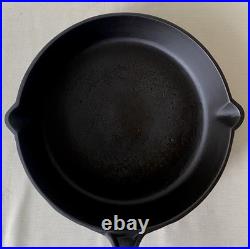 Primitive 1800's #7 Restored Cast Iron Skillet Gate Mark Heat Ring Double Spout