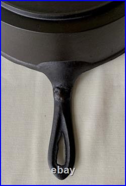 Primitive 1800's #7 Restored Cast Iron Skillet Gate Mark Heat Ring Double Spout