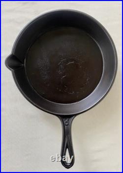 Primitive 1800's #8 Restored Cast Iron Skillet Gate Mark Heat Ring Single Spout