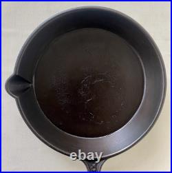 Primitive 1800's #8 Restored Cast Iron Skillet Gate Mark Heat Ring Single Spout