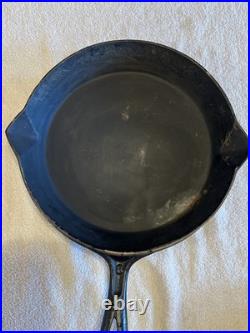 Primitive 1800's Rare WOOD BISHOP & CO. Cast Iron Skillet #8 Thin Wall Gate Mark