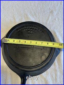 Primitive 1800's Rare WOOD BISHOP & CO. Cast Iron Skillet #8 Thin Wall Gate Mark