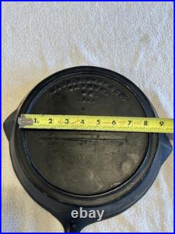 Primitive 1800's Rare WOOD BISHOP & CO. Cast Iron Skillet #8 Thin Wall Gate Mark