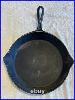 Primitive 1800's Rare WOOD BISHOP & CO. Cast Iron Skillet #8 Thin Wall Gate Mark