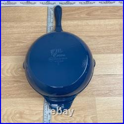 Princess House Mi Cocina 11 Inch Blue Enameled Cast Iron Skillet with Glass Lid