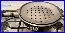 Pristine Lodge Cast Iron Chicken Fryer #8 + Lid, 3 Notch Ring, 10.25, 1945-55