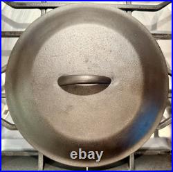 Pristine Lodge Cast Iron Chicken Fryer #8 + Lid, 3 Notch Ring, 10.25, 1945-55