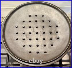 Pristine Lodge Cast Iron Chicken Fryer #8 + Lid, 3 Notch Ring, 10.25, 1945-55