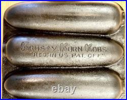 Pristine Senior Wagner Ware Krusty Korn Kobs 15 x 7 Cast Iron Pan, Pat. 1920