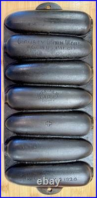 Pristine Senior Wagner Ware Krusty Korn Kobs 15 x 7 Cast Iron Pan, Pat. 1920