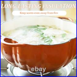 Pumpkin Cast Iron Dutch Oven, 4Qt Pumpkin-Shaped Cocotte, Enamel Cast Iron Cooki