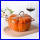 Pumpkin Cast Iron Dutch Oven, 4qt Pumpkin-Shaped Cocotte, Enamel Cast Iron Cooki