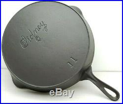 RARE #11 SIDNEY Script BIG Logo Cast Iron Skillet Erie Ghost HTF