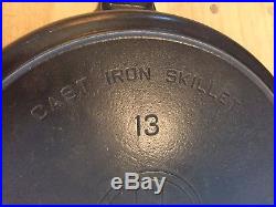 RARE # 13 GRISWOLD Cast Iron SKILLET Frying Pan. Nice and clean