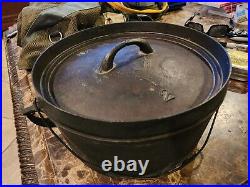 RARE 1850 1880 Vintage #2 OH Cast Iron 11 3 Footed Dutch Oven & Flat Top Lid