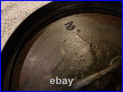 RARE 1850 1880 Vintage #2 OH Cast Iron 11 3 Footed Dutch Oven & Flat Top Lid
