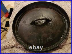 RARE 1850 1880 Vintage #2 OH Cast Iron 11 3 Footed Dutch Oven & Flat Top Lid