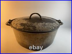 RARE 1890s Plated ERIE Griswold cast iron dutch oven #8 833 with lid #8 837