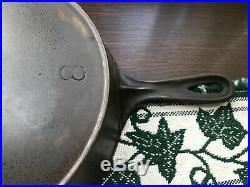 RARE #8 SIDNEY Script Cast Iron Skillet Ghost Pre Wagner