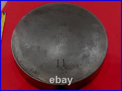 RARE Antique SIDNEY Cast Iron Skillet #11 Features heat ring Pre-Wagner L12.23