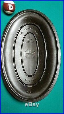 RARE! BeautifulGriswold No. 15 Oval Skillet With RARE No. 15 Oval Skillet Cover/Lid