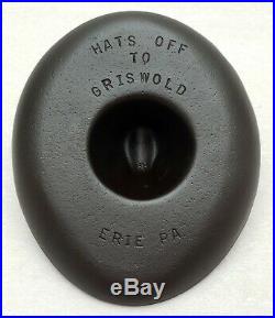RARE Black Iron Hats Off To Griswold Cast Iron Cowboy Hat Ashtray 31 PN HTF