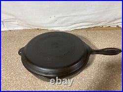 RARE Cast Iron Wagner Ware 5 Star HINGED Skillet & Lid Set 1403 cleaned/Seasoned