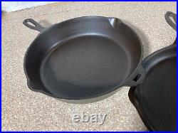 RARE Cast Iron Wagner Ware 5 Star HINGED Skillet & Lid Set 1403 cleaned/Seasoned