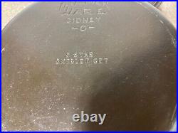 RARE Cast Iron Wagner Ware 5 Star HINGED Skillet & Lid Set 1403 cleaned/Seasoned