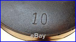 RARE ERIE 10 Cast Iron Skillet With Heat Ring Pre Griswold