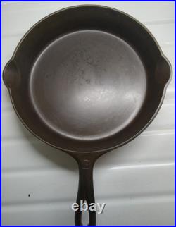 RARE Favorite Piqua Ware Ohio Miami Diamond #7 Cast Iron Skillet Pan FLAT
