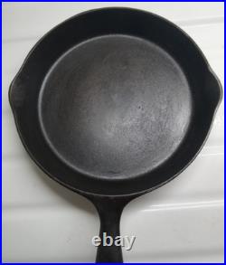 RARE Favorite Piqua Ware Ohio Miami Diamond #7 Cast Iron Skillet Pan FLAT