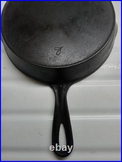 RARE Favorite Piqua Ware Ohio Miami Diamond #7 Cast Iron Skillet Pan FLAT